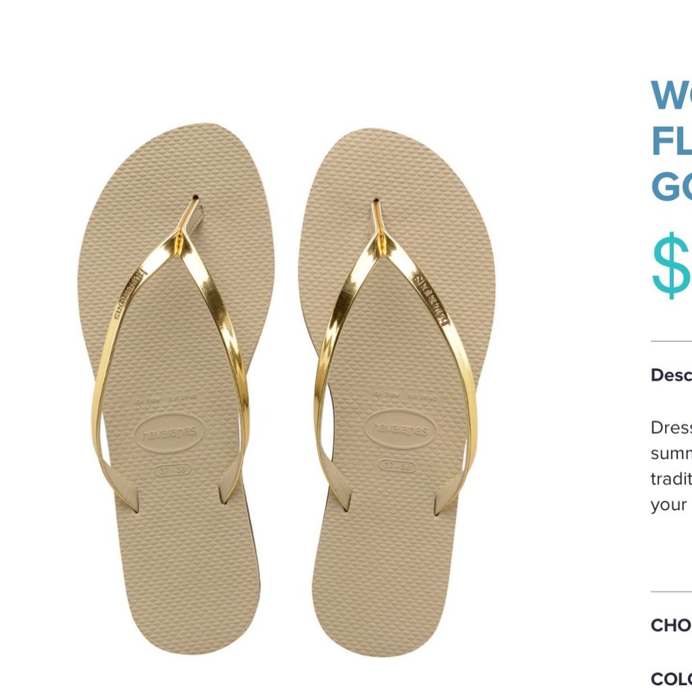 Havaianas | Metalic in Golden | Size 10